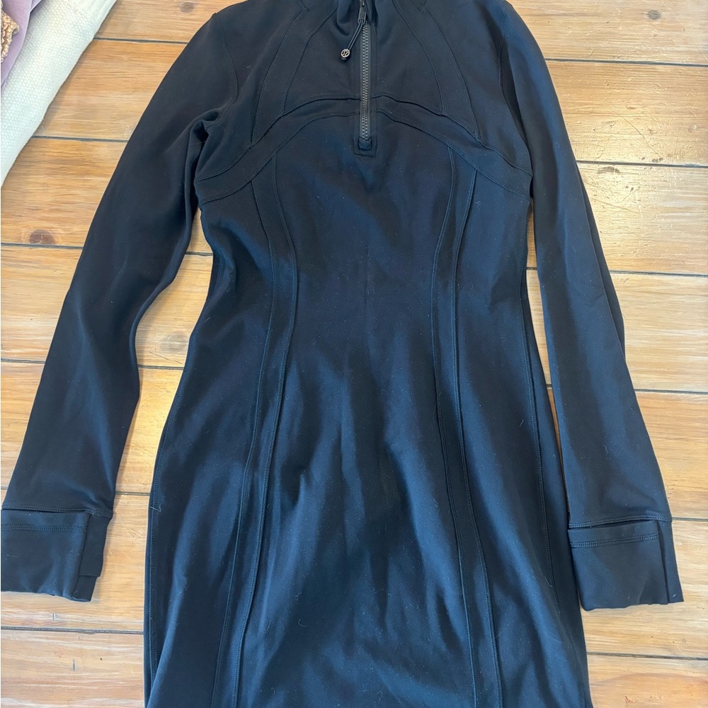 lululemon athletica Black Long-Sleeve Zip-Up Dress